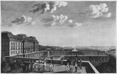 First Steps of King of Rome on the Terrace of Saint-Cloud, Engraved by Dubois